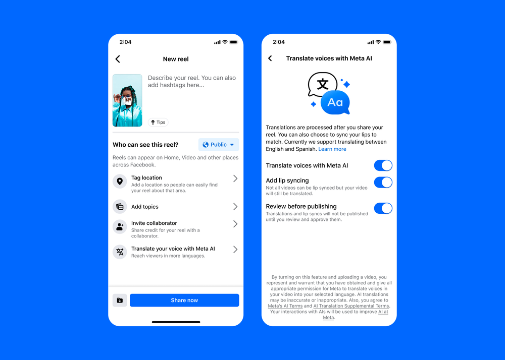 Meta süni intellekt dəstəyi ilə dublaj funksiyasını sınaqdan keçirir