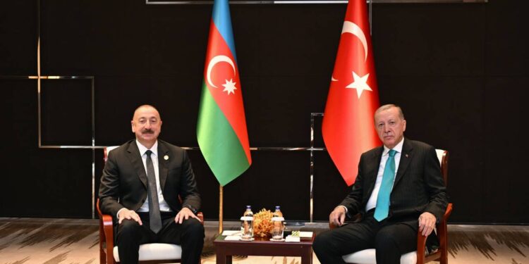 Tiencində Azərbaycan Prezidenti İlham Əliyevin Türkiyə Prezidenti Rəcəb Tayyib Ərdoğanla görüşü olub