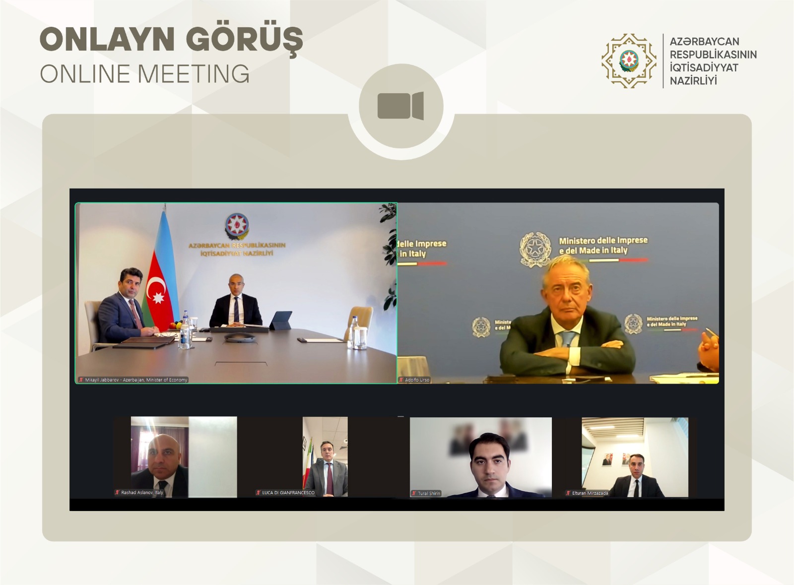 İtaliya ilə iqtisadi əməkdaşlığın genişləndirilməsi müzakirə olunub