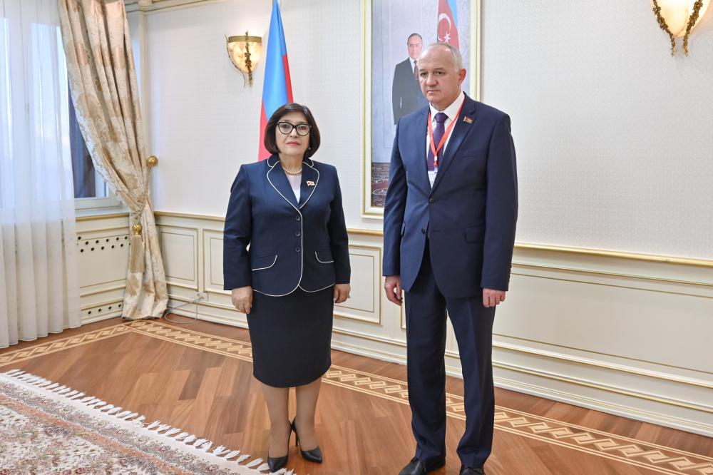 Milli Məclisin sədri Sahibə Qafarova Belarus Milli Assambleyası Respublika Şurası sədrinin müavini ilə görüşüb