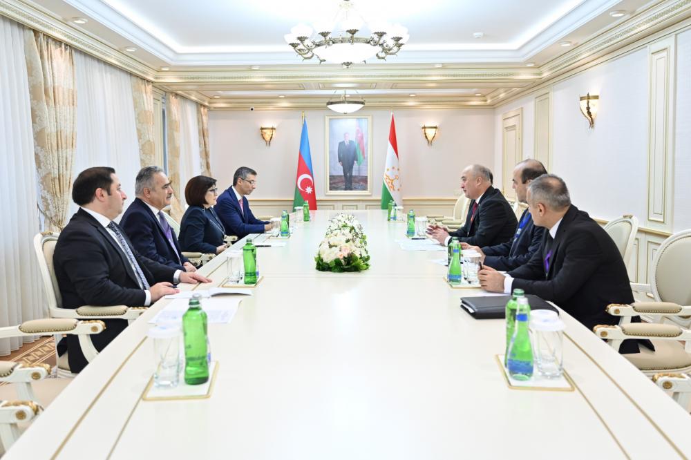 Milli Məclisin sədri Sahibə Qafarova Tacikistan Ali Məclisi Nümayəndələr Palatasının sədri ilə görüşüb