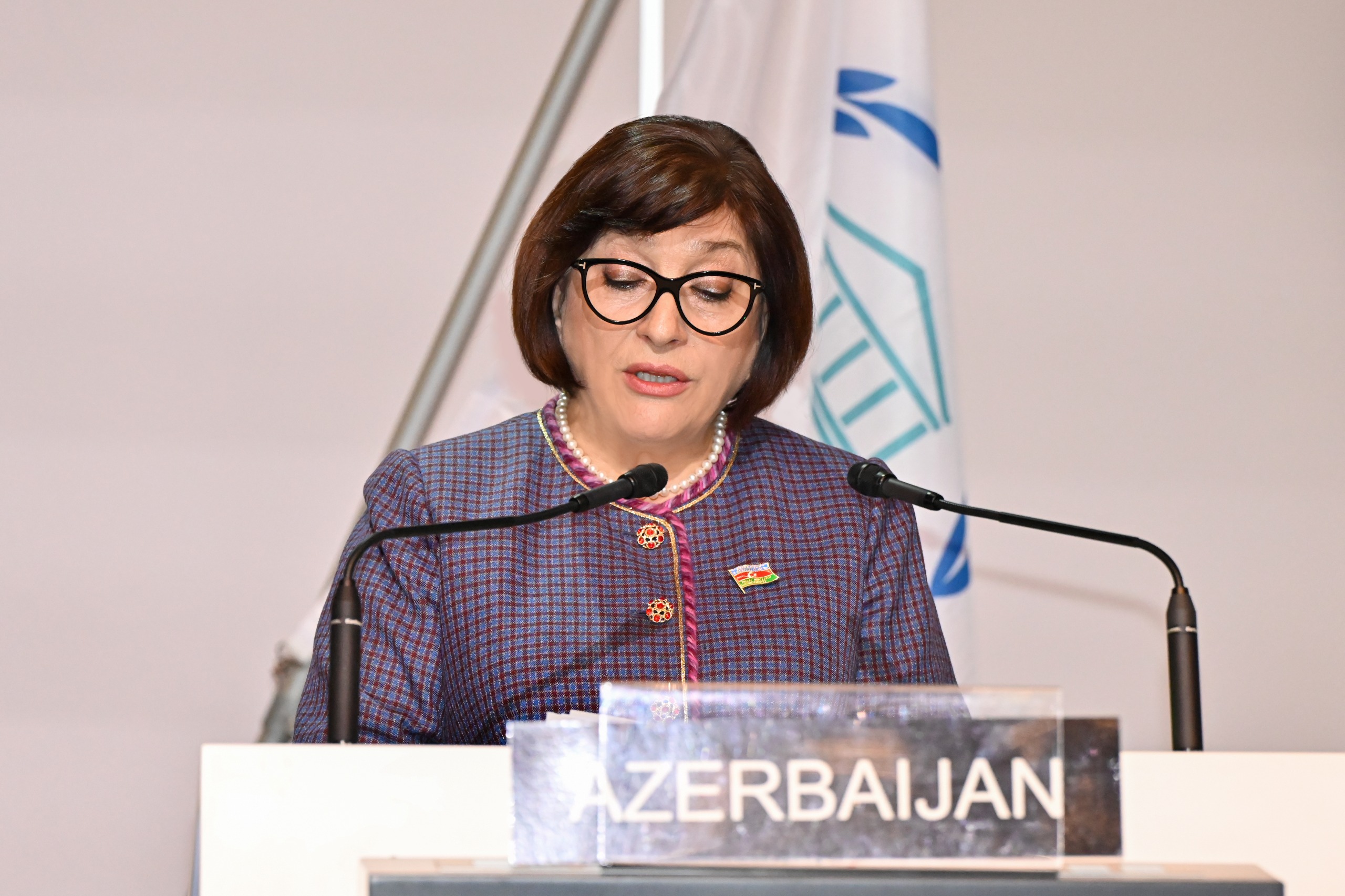 Milli Məclisin sədri Sahibə Qafarova Parlamentlərarası İttifaqın Assambleyasında çıxış edib