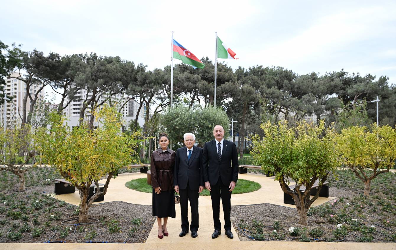 İlham Əliyev, Mehriban Əliyeva və Sercio Mattarella İtaliya-Azərbaycan Universitetinin ilk tədris korpuslarının açılışında iştirak ediblər