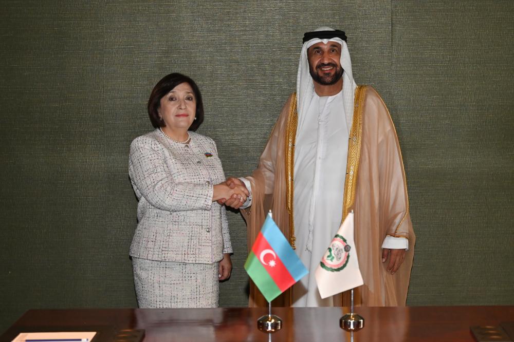 Milli Məclisin sədri Sahibə Qafarova Ərəb Parlamentinin Prezidenti ilə görüşüb