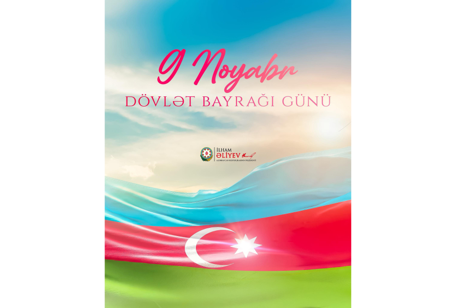 Prezident İlham Əliyev Dövlət Bayrağı Günü ilə bağlı paylaşım edib