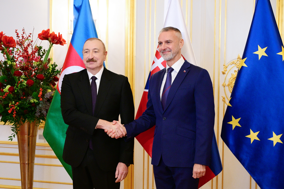 İlham Əliyev Slovakiya Milli Şurasının sədri ilə görüşüb