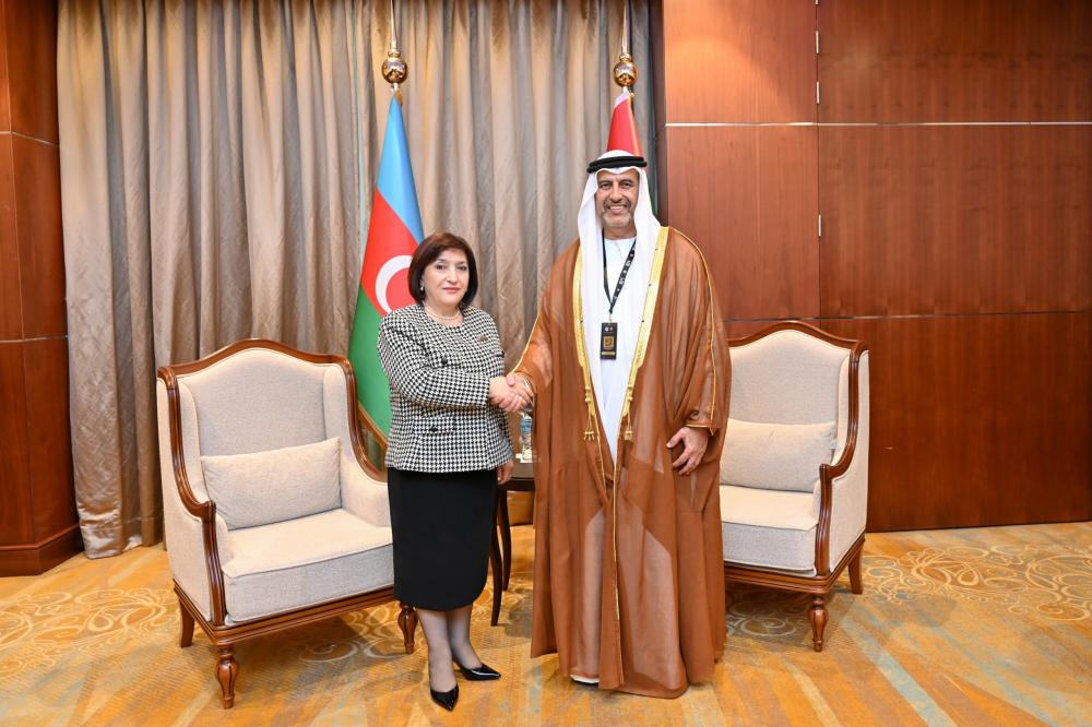 Milli Məclisin sədri Sahibə Qafarova Birləşmiş Ərəb Əmirlikləri Federal Milli Şurasının sədr müavini ilə görüşüb
