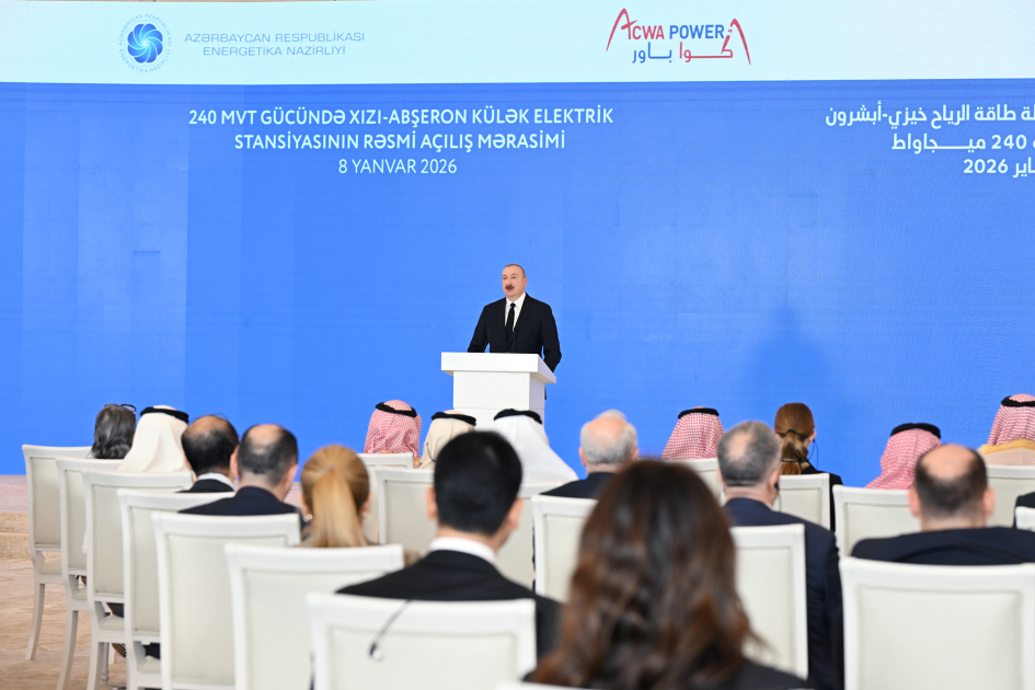 Prezident “Xızı-Abşeron” Külək Elektrik Stansiyasının açılış mərasimində