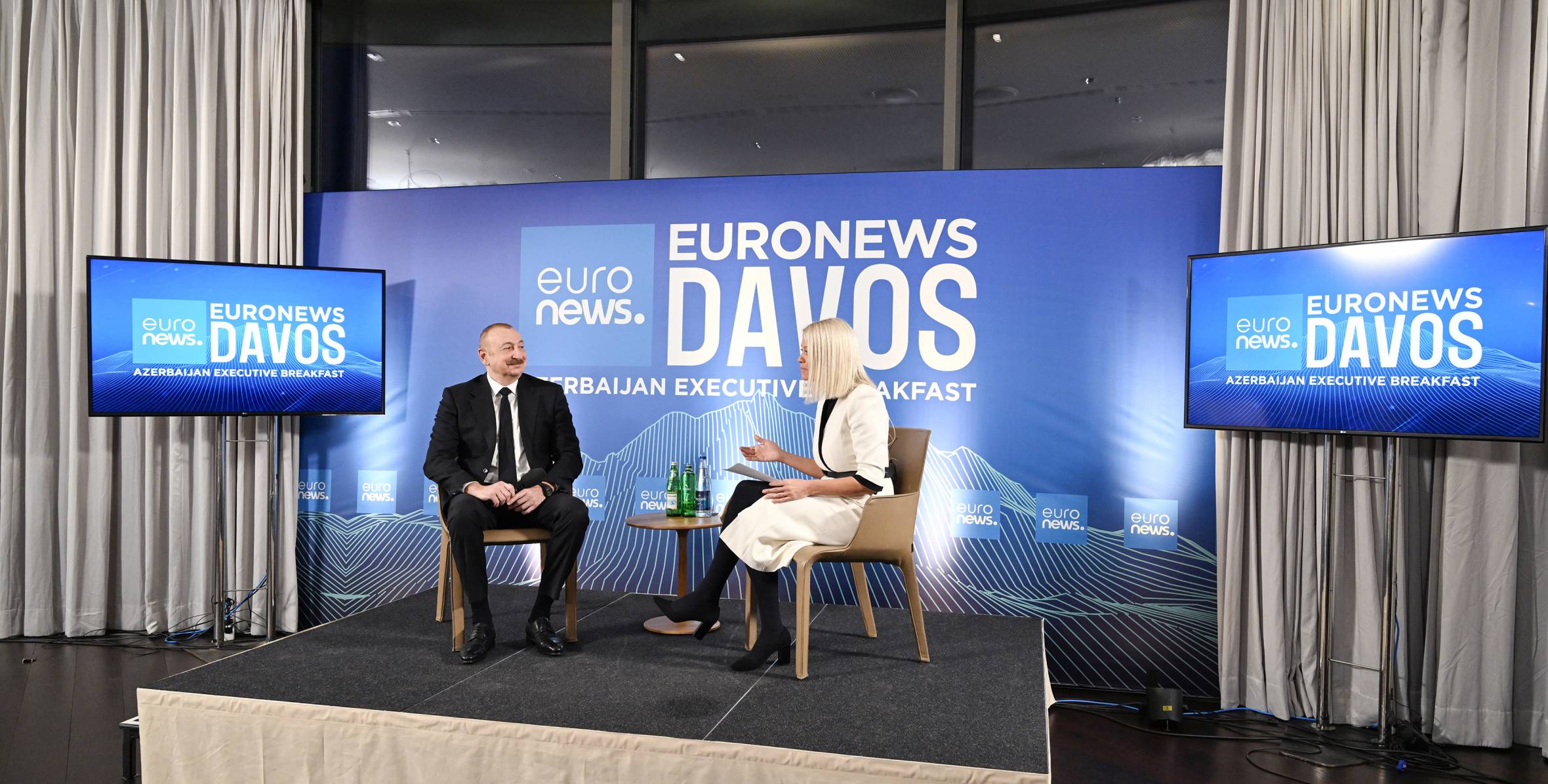 İlham Əliyev Davosda “Euronews” televiziyasına müsahibə verib