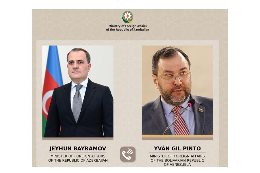 Nazir Ceyhun Bayramovla Venesuela Bolivar Respublikasının xarici işlər üzrə xalq hakimiyyəti naziri İvan Xil Pinto arasında telefon danışığı baş tutub